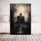 Haunted House Gothic Wall Art – Vintage Forest Horror Print, Dark Academia Halloween Poster for Living Room, Office & Party Decor (Unframed 12x16")